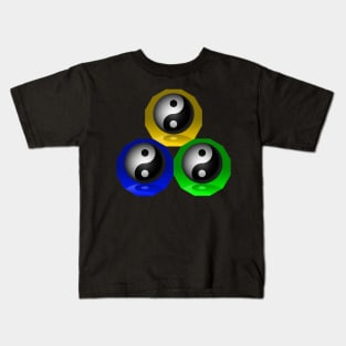 Yin Yang Triangle - Purple, Pink and Red Kids T-Shirt